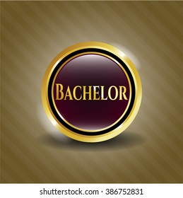 Bachelor gold shiny badge