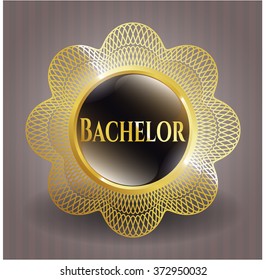 Bachelor golden emblem or badge