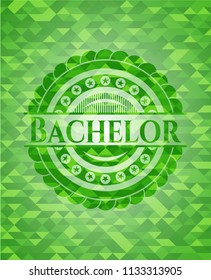 Bachelor green mosaic emblem