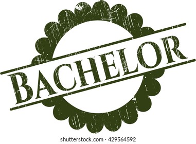 Bachelor grunge style stamp