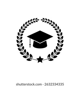 Bachelor hat, graduation hat icon vector logo template,toga icon on white background