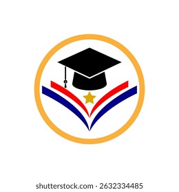 Bachelor hat, graduation hat icon vector logo template,toga icon on white background