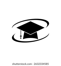 Bachelor hat, graduation hat icon vector logo template,toga icon on white background