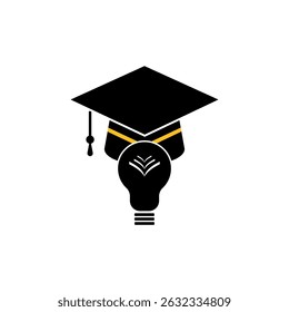 Bachelor hat, graduation hat icon vector logo template,toga icon on white background