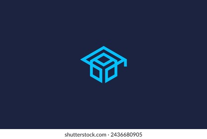 bachelor hat with hexagon logo icon design vector design template inspiration