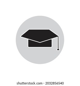 bachelor hat icon in a circle