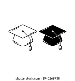 bachelor hat illustration, bachelor hat vector icon,