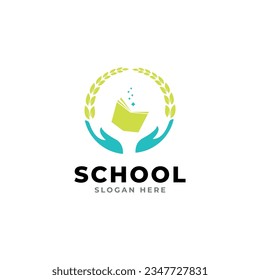 Bachelor hat, leaf, book, or crown icons. Vector golden wreath Logo Template. Beautiful badge design for high school education graduates in maritime science, law, study, university, or business.