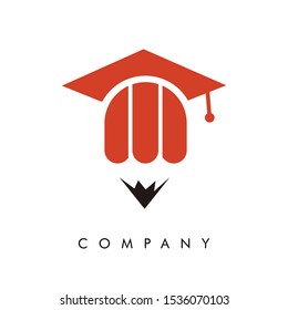 bachelor hat logo icon, simple. white background