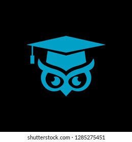 bachelor hat and owl head vector logo template