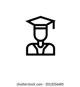 bachelor icon. simple outline vector design illustration on white background.