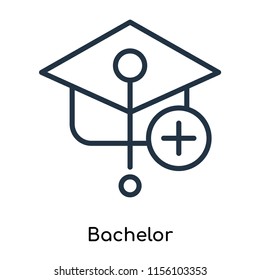 Bachelor icon vector isolated on white background, Bachelor transparent sign , thin symbols or lined elements in outline style
