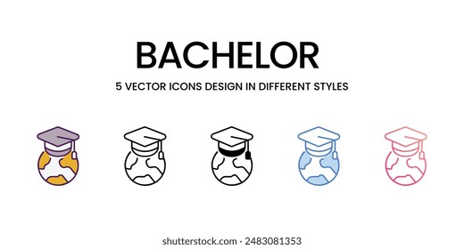 Iconos de soltero estilo diferente Vector ilustración de stock