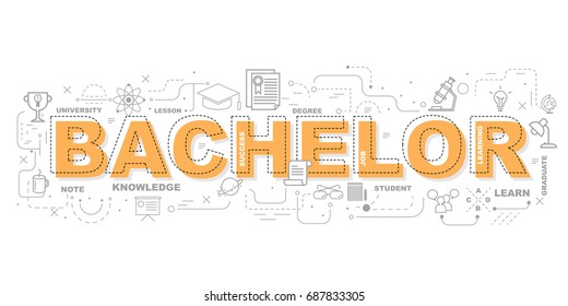 Bachelor icons for education illustration graphic design.vector