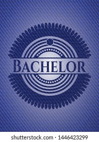 Bachelor jean or denim emblem or badge background. Vector Illustration. Detailed.