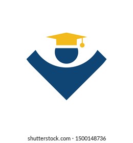 bachelor logo with simple smart and iconic