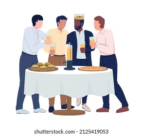 Bachelor night semi flat color vector characters. Standing figures. Full body people on white. Festive celebration simple cartoon style illustration for web graphic design and animation