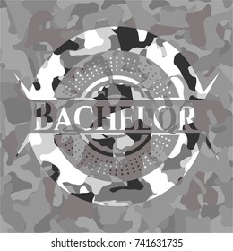 Bachelor on grey camouflage pattern