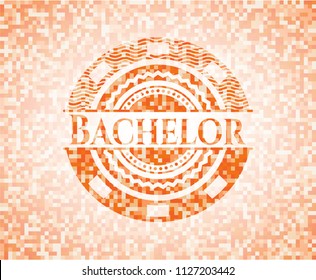 Bachelor orange mosaic emblem