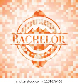 Bachelor orange mosaic emblem