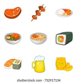 Bachelor party icons set. Cartoon set of 9 bachelor party vector icons for web isolated on white background
