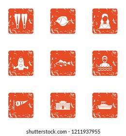 Bachelor party icons set. Grunge set of 9 bachelor party vector icons for web isolated on white background