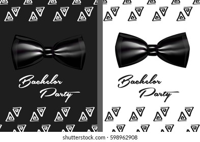 Bachelor party invitation card with elegant bowtie.