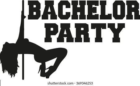 Bachelor party with poledancing girl