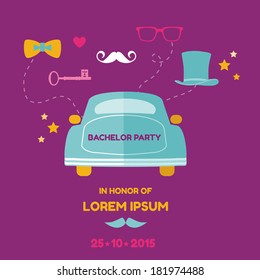 Bachelor Party Wedding Invitation Card, with place for your text in vector