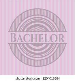 Bachelor pink emblem. Retro