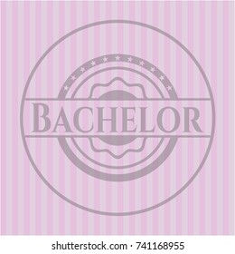 Bachelor pink emblem. Vintage.