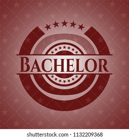 Bachelor red emblem. Retro