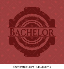 Bachelor retro red emblem