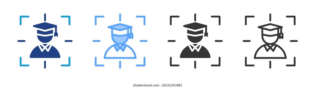 Bachelor Of Science icon set multiple style collection