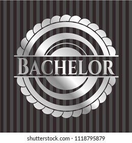 Bachelor silvery shiny emblem