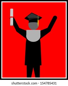  bachelor standing with a certificate in hand