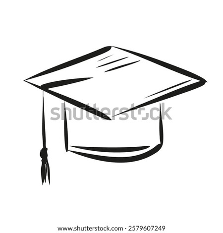 Bachelor student graduation doodle hat. Sketch freehand simple style illustration isolated on white background for invitations. 
