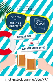 Bachelor Swimming Pool Party Invitation Card