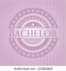 Bachelor vintage pink emblem