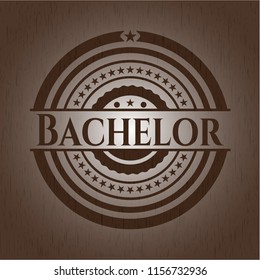 Bachelor vintage wood emblem