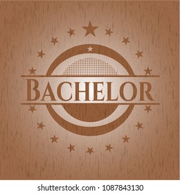  Bachelor wooden emblem. Vintage.
