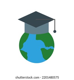 Bachelor, icono de color mundial. Ilustración de elementos de color simple. Licenciatura, diseño de símbolos de concepto mundial de conjunto educativo. Se puede usar para web y móvil