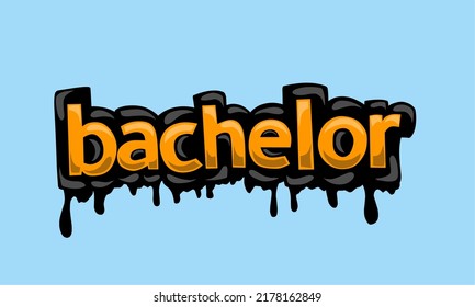 BACHELOR writing vector design on blue background