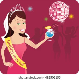 Bachelorette at disco party.