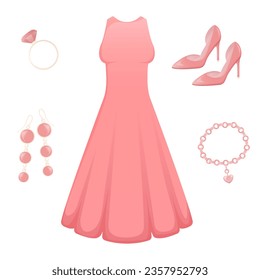 Bachelorette party elements in pink trendy color