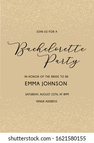 Bachelorette party hand written calligraphy vector invitation card