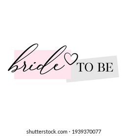 Bachelorette party, hen party or bridal shower hand written calligraphy card, banner or poster graphic design lettering vector element. Bride to be quote