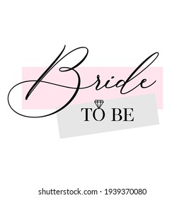 Bachelorette party, hen party or bridal shower hand written calligraphy card, banner or poster graphic design lettering vector element. Bride to be quote