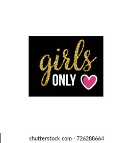 Bachelorette party, hen party, bridal shower photo booth props, card, banner or poster graphic design lettering vector element. Girls Only