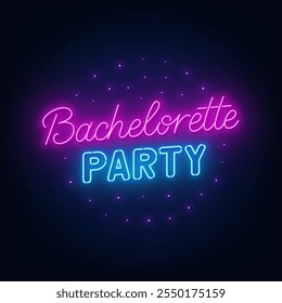 Bachelorette Party Neon Zeichen auf Ziegelwand Hintergrund